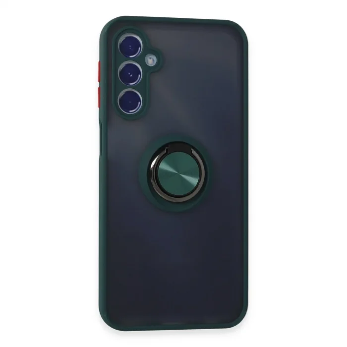 Samsung Galaxy M34 5g Kılıf Montreal Yüzüklü Silikon Kapak - Yeşil