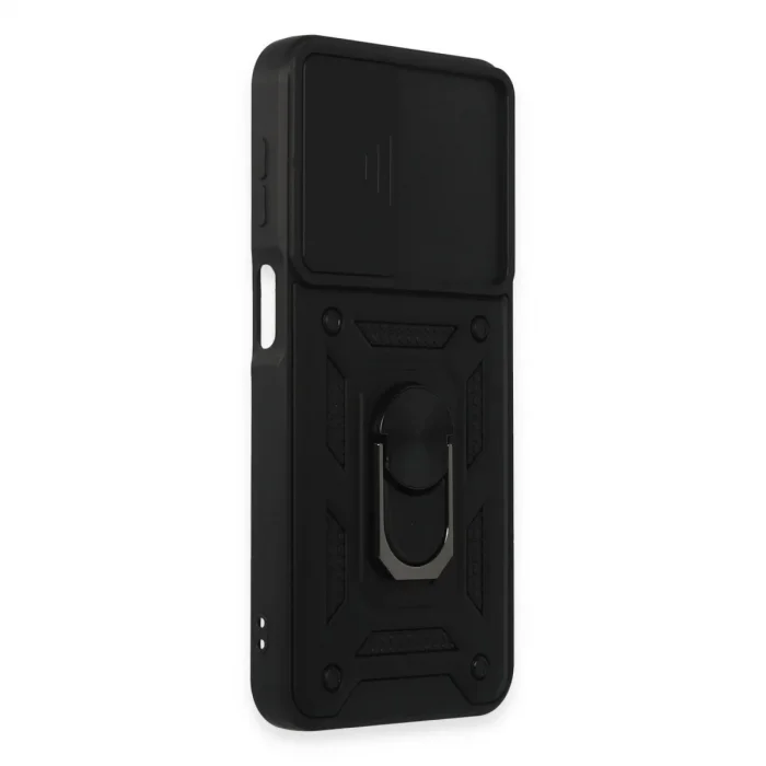 Samsung Galaxy M34 5g Kılıf Pars Lens Yüzüklü Silikon - Siyah