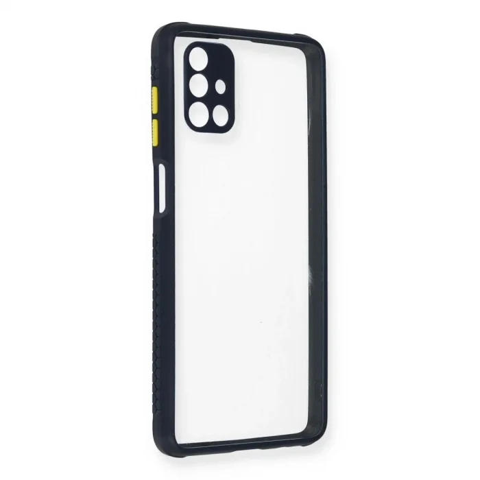 Samsung Galaxy M51 Kılıf Miami Şeffaf Silikon - Lacivert
