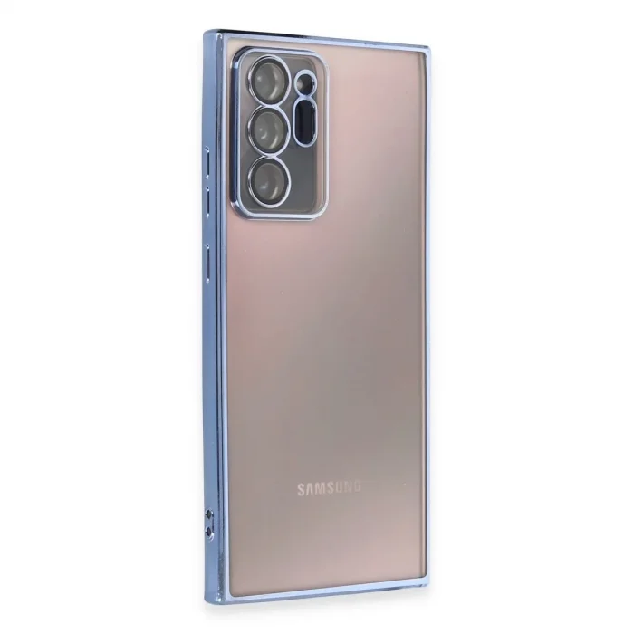 Samsung Galaxy Note 20 Ultra Kılıf Razer Lensli Silikon - Açık Mavi