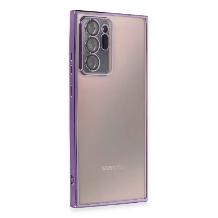 Samsung Galaxy Note 20 Ultra Kılıf Razer Lensli Silikon - Mor