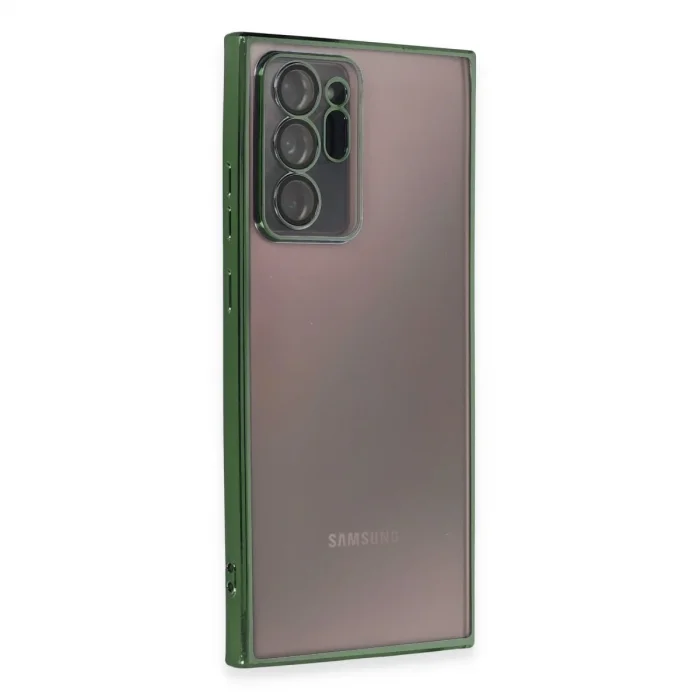 Samsung Galaxy Note 20 Ultra Kılıf Razer Lensli Silikon - Yeşil