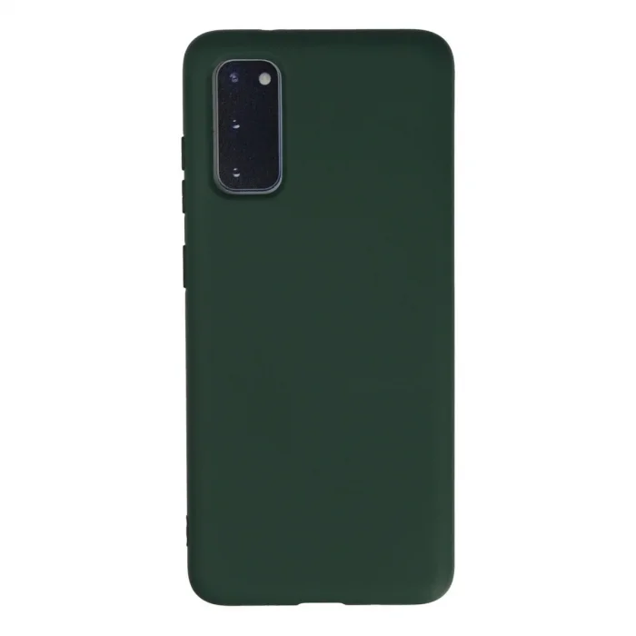 Samsung Galaxy S20 Kılıf Nano İçi Kadife Silikon - Koyu Yeşil