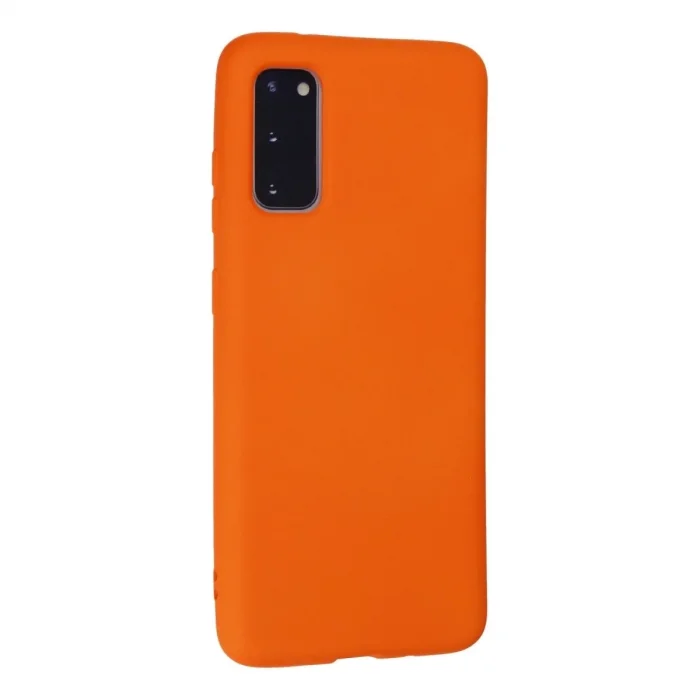 Samsung Galaxy S20 Kılıf Nano İçi Kadife Silikon - Turuncu