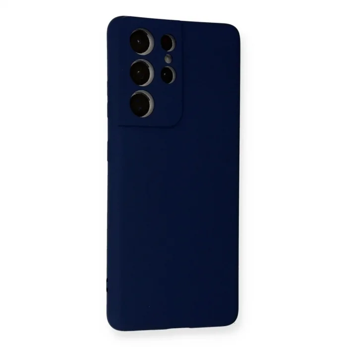 Samsung Galaxy S21 Ultra Kılıf Nano İçi Kadife Silikon - Lacivert