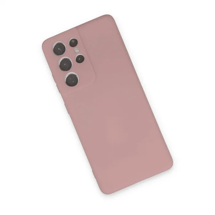 Samsung Galaxy S21 Ultra Kılıf Nano İçi Kadife Silikon - Pudra