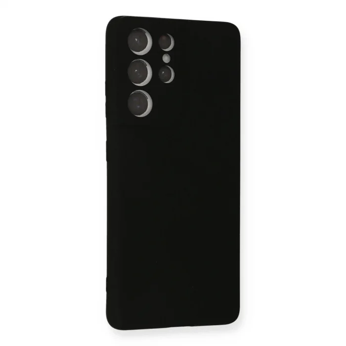 Samsung Galaxy S21 Ultra Kılıf Nano İçi Kadife Silikon - Siyah
