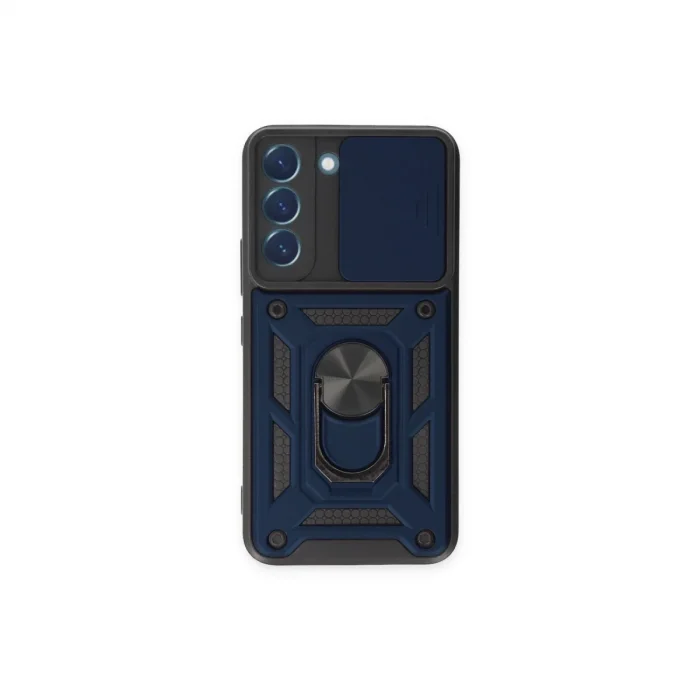 Samsung Galaxy S23 Kılıf Pars Lens Yüzüklü Silikon - Lacivert