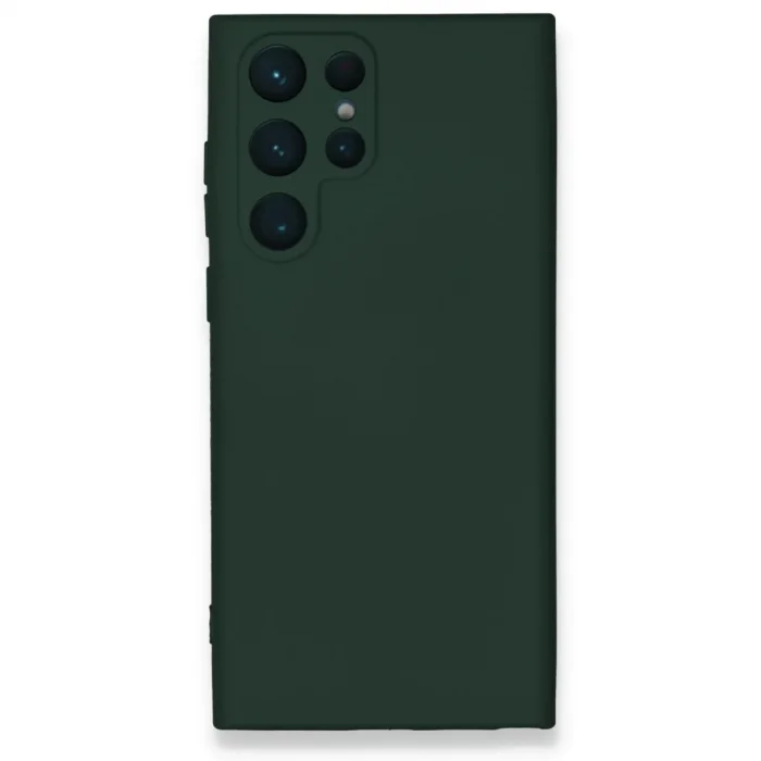 Samsung Galaxy S23 Ultra Kılıf Nano İçi Kadife Silikon - Koyu Yeşil