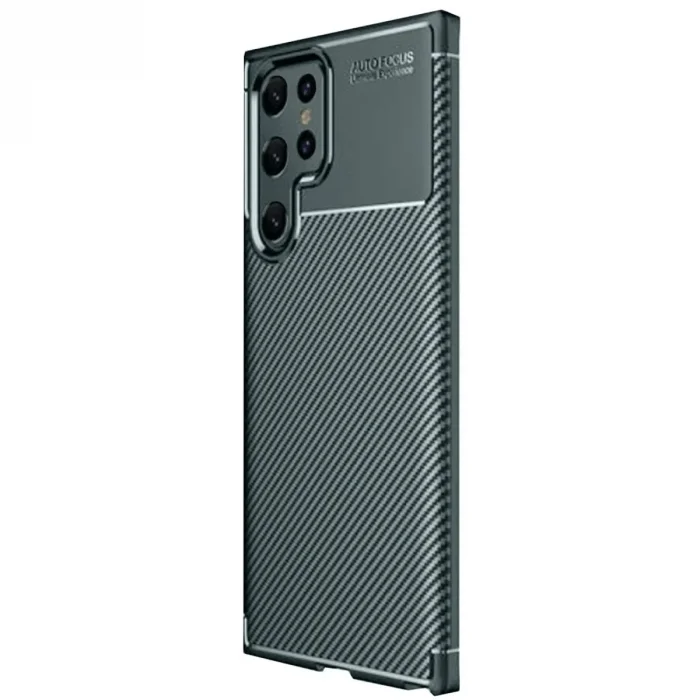 Samsung Galaxy S25 Ultra Kılıf Auto Focus Karbon Kapak - Koyu Yeşil