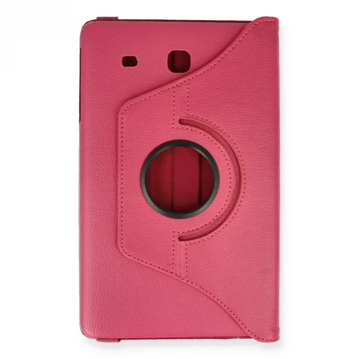 Samsung Galaxy T560 Tab E 9.7 Kılıf 360 Tablet Deri Kılıf - Pembe