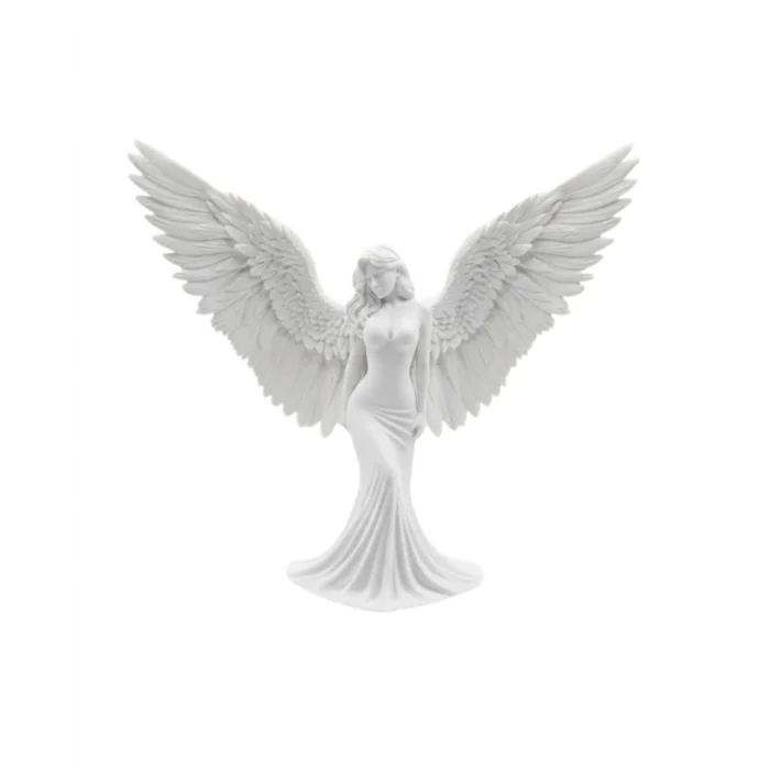 Sanatsal Melek Heykeli Kanatlı Kadın Figürlü 3D Dekoratif Biblo