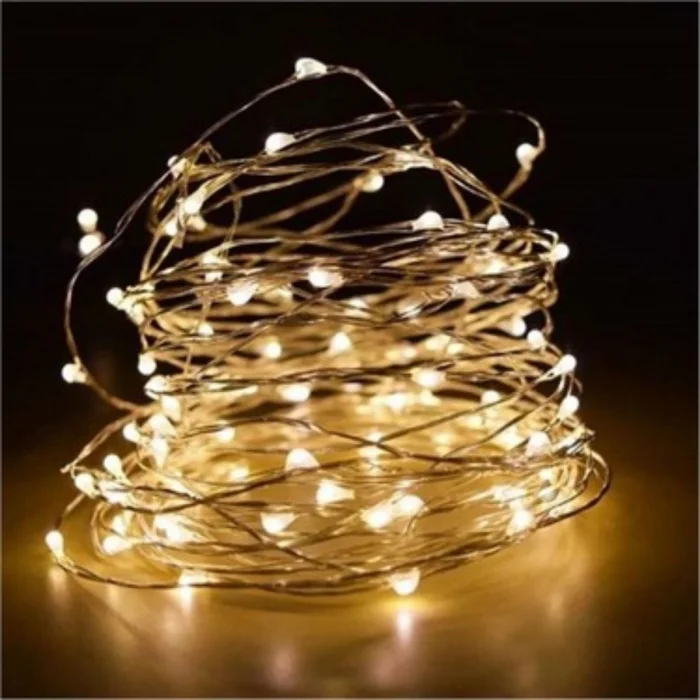 Sarı Peri LED Flaşlı Işık – 10 Metre Dekoratif Oda ve Organizasyon Aydınlatması (5047)