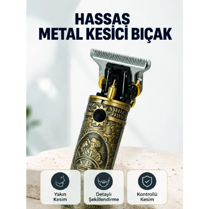 Şarj Edilebilir Saç Sakal Kesme Makinesi 300 Dakika Kullanım 3 Taraklı