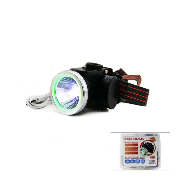 ŞARJLI 60W KAFA LAMBASI FENER USB - TYPE-C DİJİTAL 3-KADEME IŞIK AYARI - FLAŞÖR 2400mAH (5047)