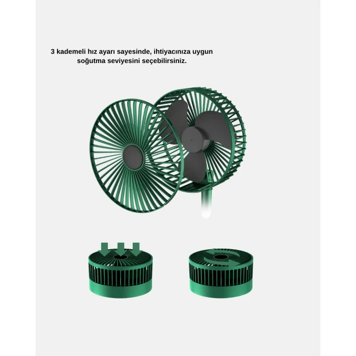 Şarjlı Mini Fan Katlanabilir 3 Hız Ayarlı Taşınabilir Tasarımlı