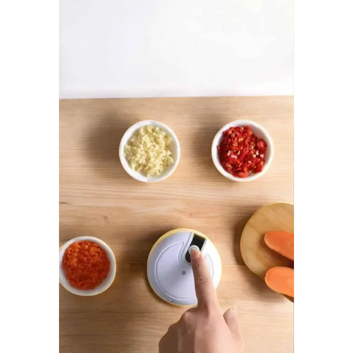 Şarjlı Portatif Doğrayıcı Mini Pratik Rondo El Doğrayıcı Üç lı Çelik lı