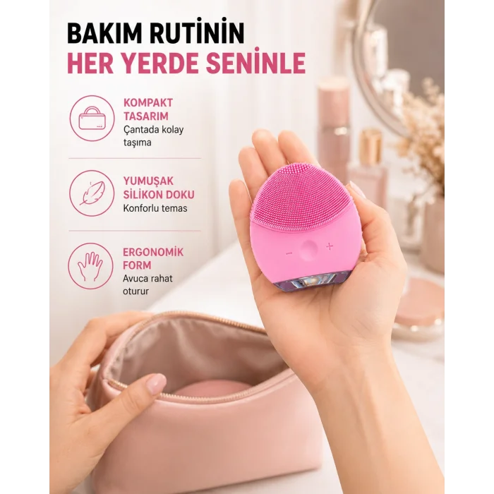 Şarjlı Su Geçirmez Yüz Temizleme ve Masaj Aleti – 3 Fonksiyonlu Yeni Nesil