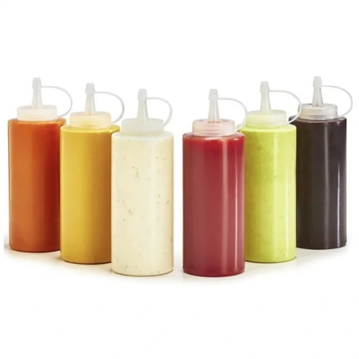 Şeffaf Kapaklı Sızdırmaz Yağlık Sosluk Şişesi Plastik Yağdanlık 400 ml. AP-9028 (5047)