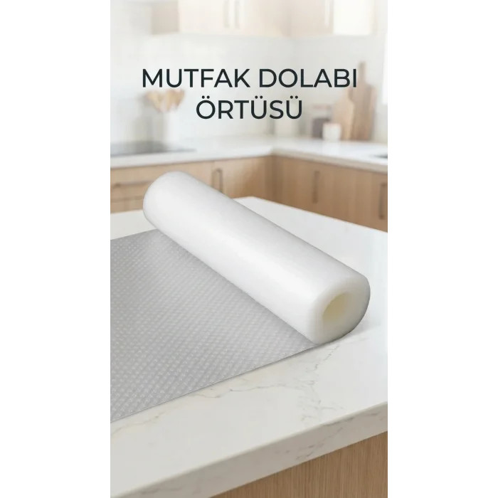 Şeffaf Kaydırmaz Dolap İçi Raf Örtüsü 45x300 Cm Pvc Malzeme