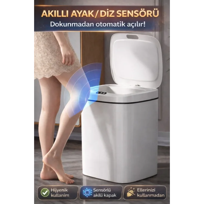 Sensörlü Çöp Kovası Otomatik Kapak Temassız