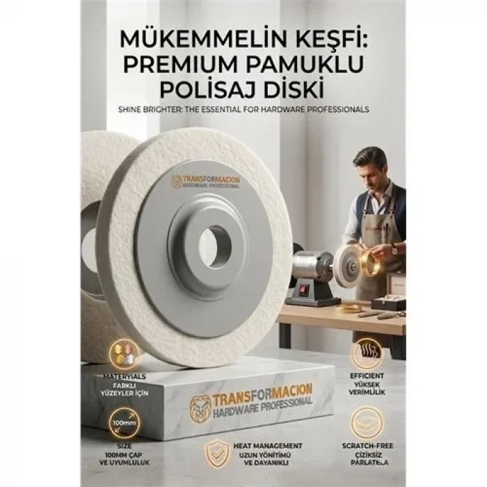 Sert 100mm Yün aj Flap Keçe - Matkap Ve Spiral Uyumlu Metal Cam Parlatma Çarkı 723110