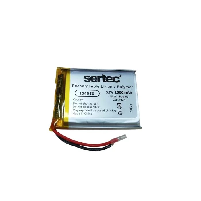 Sertec 104050 3.7V 2500mAh Li-Polymer Pil (Devreli/1.5A)