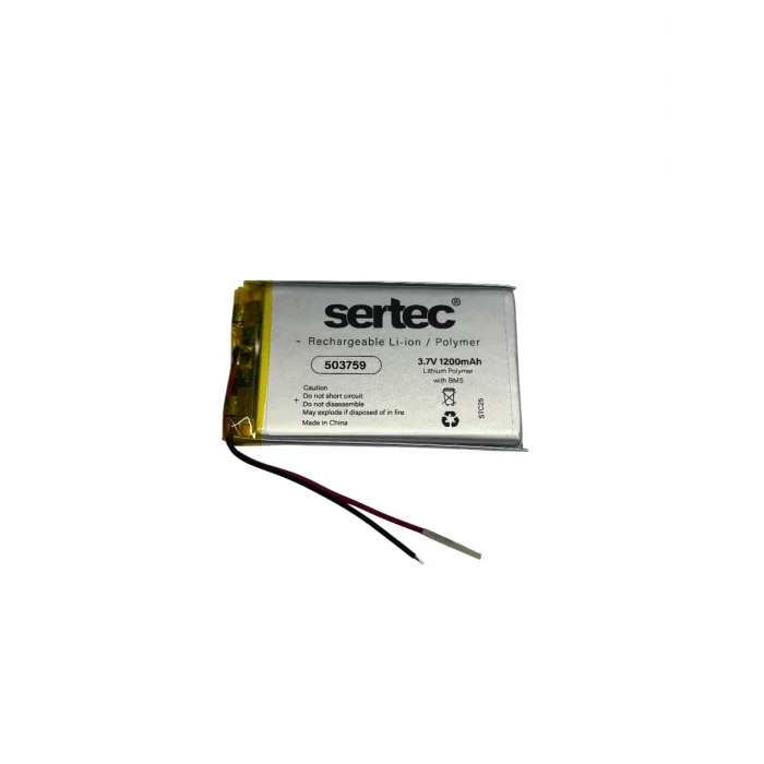 Sertec 503759 3.7V 1200 MAh Li-Polymer Pil (Devreli/1.5A)
