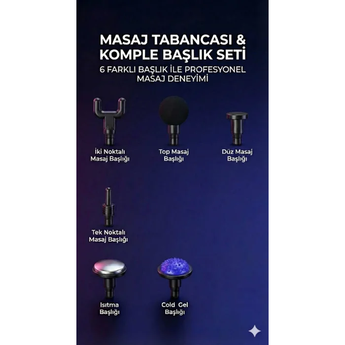 Sıcak Ve Soğuk Terapili Masaj Tabancası - Şarjlı Isıtmalı Masaj Cihazı - Sporcu Masaj Aleti