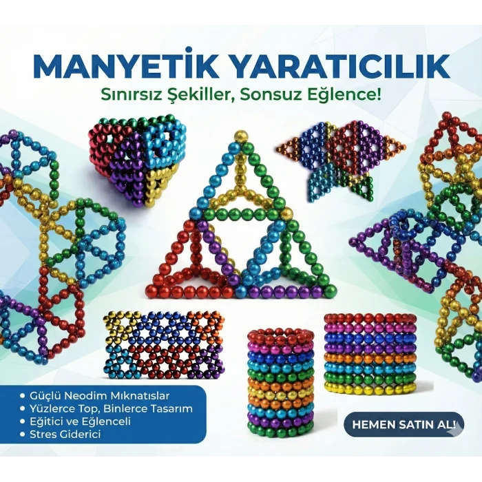 Sihirli Manyetik Toplar Dyum Mıknatıs Küp Bilye 216 Adet Cube Küp Dymium