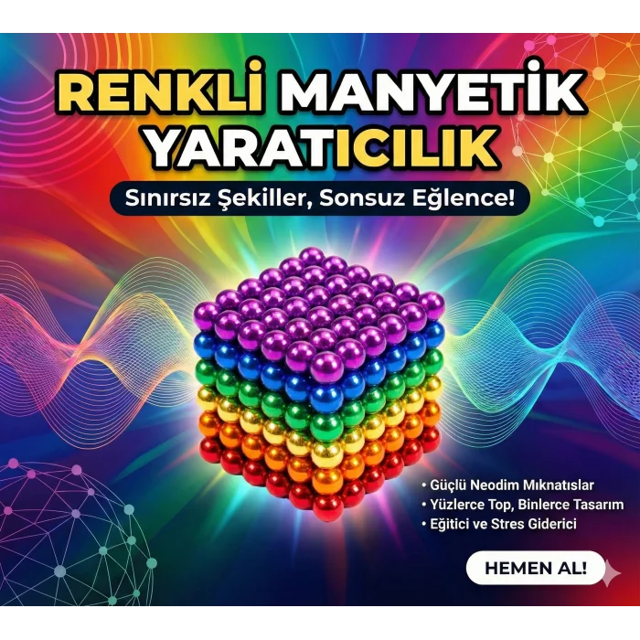 Sihirli Manyetik Toplar Dyum Mıknatıs Küp Bilye 216 Adet Cube Küp Dymium