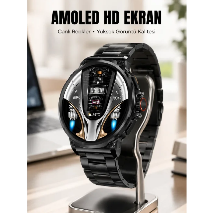 Şık Metal Kasa ve Değiştirilebilir Kordonlarla SW80 Smartwatch Yeni Nesil