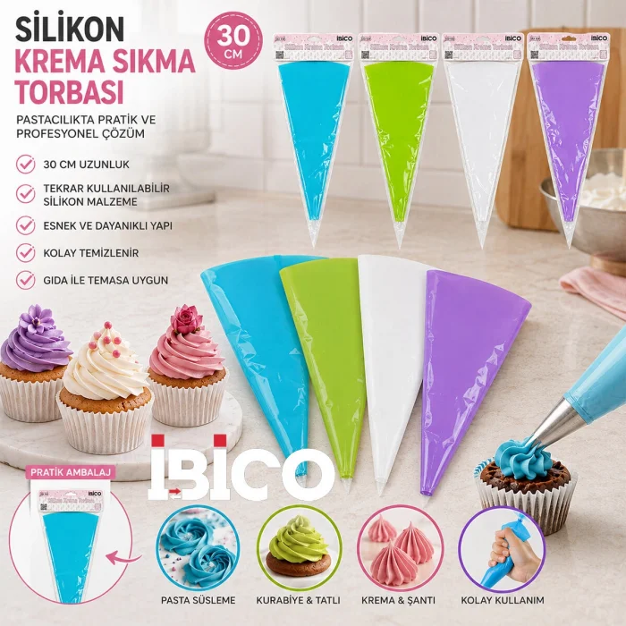 SİLİKON  30CM TEKLİ  KREMA SIKMA  TORBASI (5047)