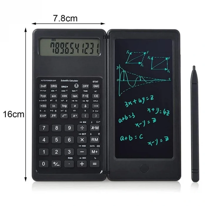 Silinebilir LCD Yazı Tabletli,Kalemli Katlanabilir Bilimsel Hesap Makinesi (5047)