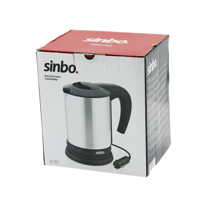 SK-7371  12V  ARAÇ İÇİ KETTLE  PASLANMAZ ÇELİK  SU ISITICISI  0.8LT   120W   ÇAKMAKLIK FİŞLİ   PLASTİK KAPAK - KULP (5047)
