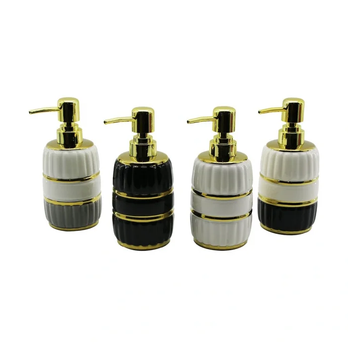 ŞİŞE GOLD KAPAK - BOĞUM SERAMİK SIVI SABUNLUK 6X11CM (5047)