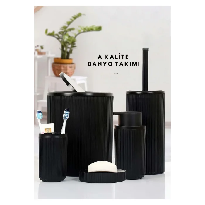 Siyah 5li Banyo Takımı Banyo Dekorasyonu Için Beşli Set Banyo Aksesuar Ve Düzenleyicileri