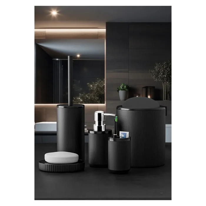 Siyah 5li Banyo Takımı Banyo Dekorasyonu Için Beşli Set Banyo Aksesuar Ve Düzenleyicileri