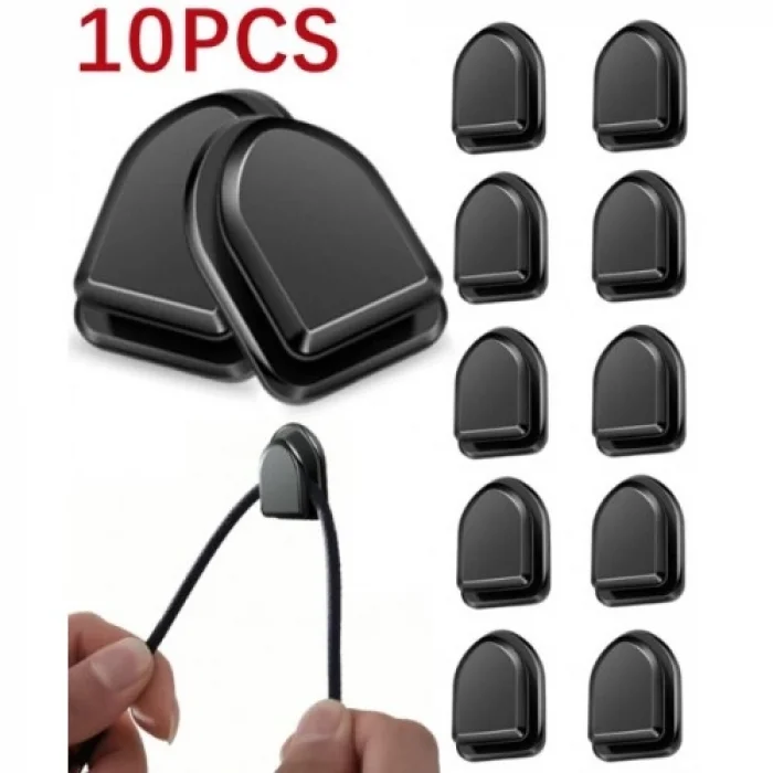 Siyah Çok Amaçlı Yapışkanlı Kanca 10 lu (5047)