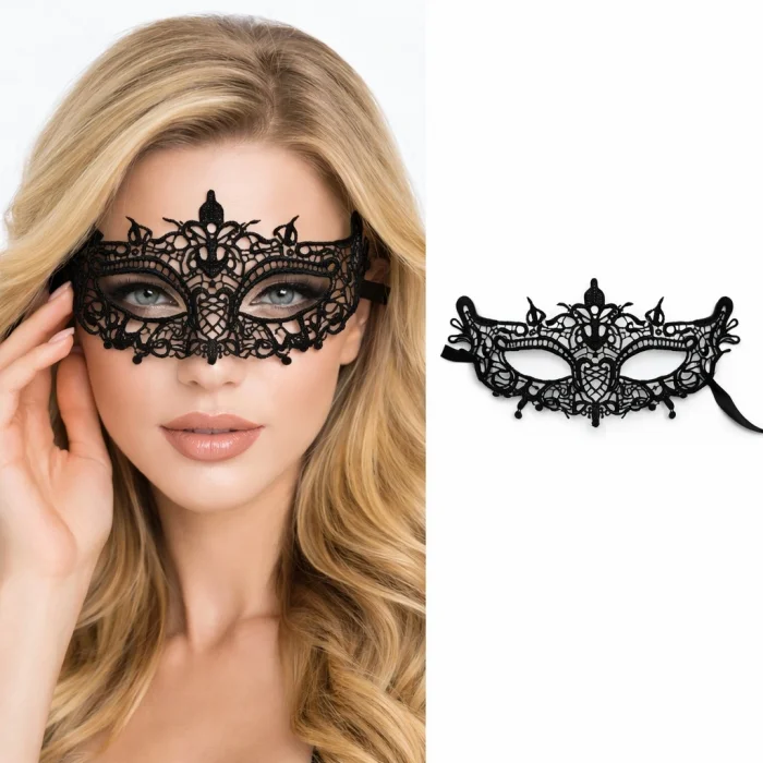Siyah Dantel Venedik Maskesi Kadın – Zarif Parti & Balo Maskesi 4 No
