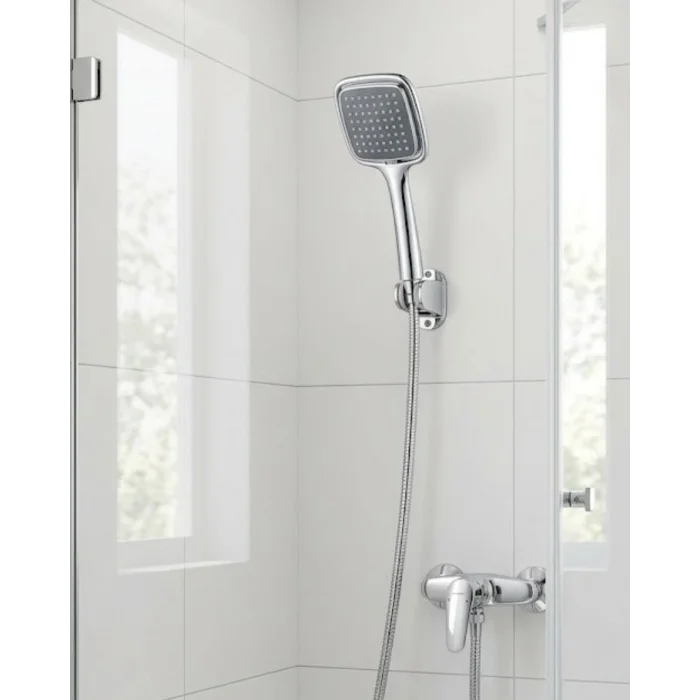 Siyah El Duşu Seti Spiral Duş Hortumu ve Duvar Askılı Çok Fonksiyonlu Duş Başlığı