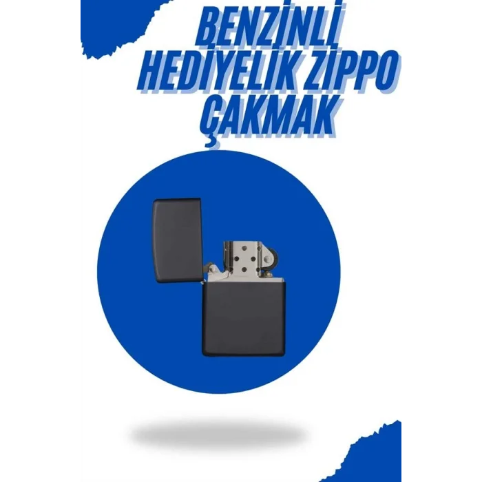 Siyah Kutulu Metal Çakmak Benzinli Hediyelik Eşya