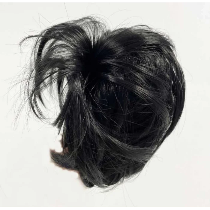 Siyah Renk Düz Model Hazır Telli Saç Şeklinde Peruk Postiş Toka