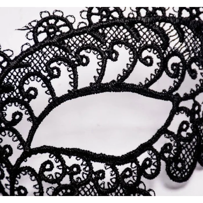 Siyah Renk Halkalı Model Dantelli Parti Balo Göz Maskesi Model 1 (5047)