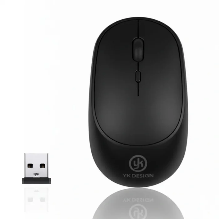 Siyah Renkli Ergonomik Sessiz Kablosuz Mouse – USB Alıcılı, Ofis ve Oyun İçin Konforlu Bilgisayar Faresi MS6310 (5047)