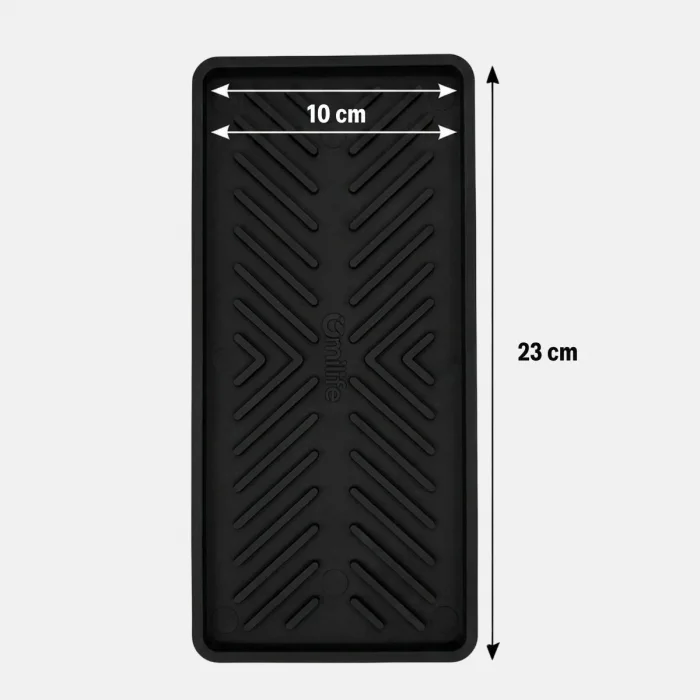 Siyah Silikon Yağdanlık Altlığı – Kaydırmaz Mutfak Organizer 23x10 cm (5047)