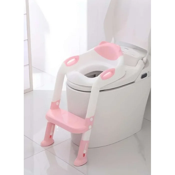 Softy Merdivenli Tuvalet Adaptörü  Çocuğunuz İçin Güvenli ve Konforlu Tuvalet Eğitimi Pembe