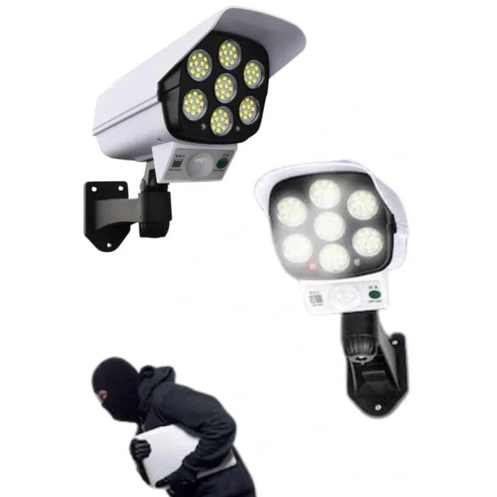 Solar Bahçe Aydınlatması Hareket Sensörlü Uzaktan Kumandalı Kamera Görünümlü