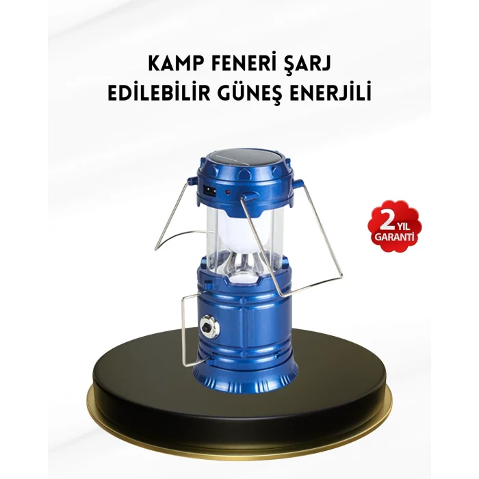 Solar Kamp Lambası Kızak Sistemli Şarjlı Taşınabilir Doğa Yürüyüşü Işığı