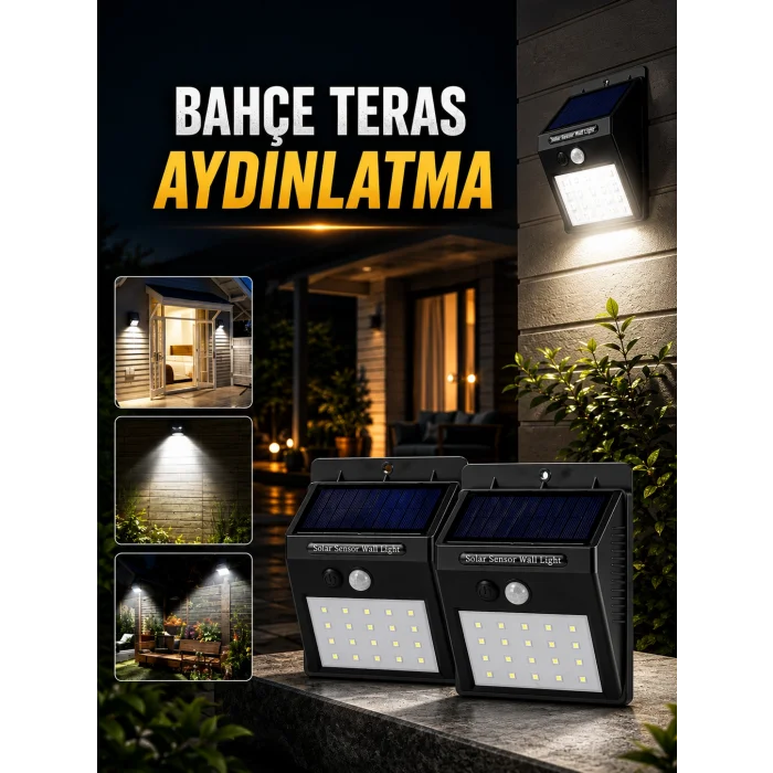 Solar Lamba Giriş, Bahçe Yol Avlu Hareket Sensörlü Led